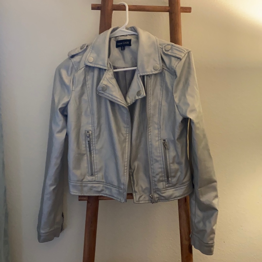 Silver faux leather jacket